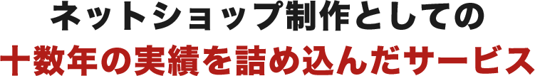 ネットショップ制作としての十数年の実績を詰め込んだサービス