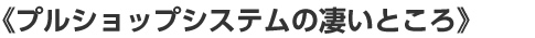 プルネットシステムの凄いところ